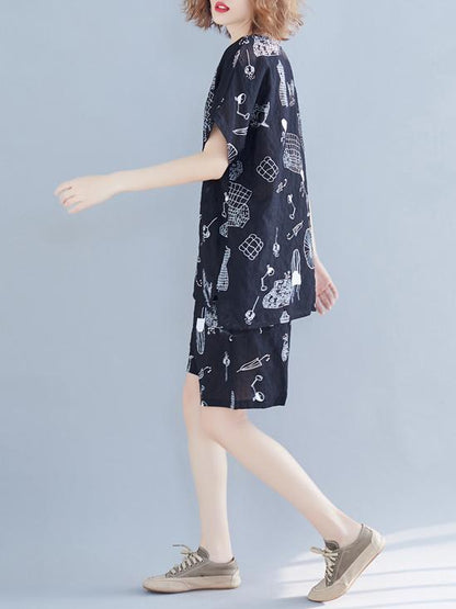 Loose Cartoon Printed Suits