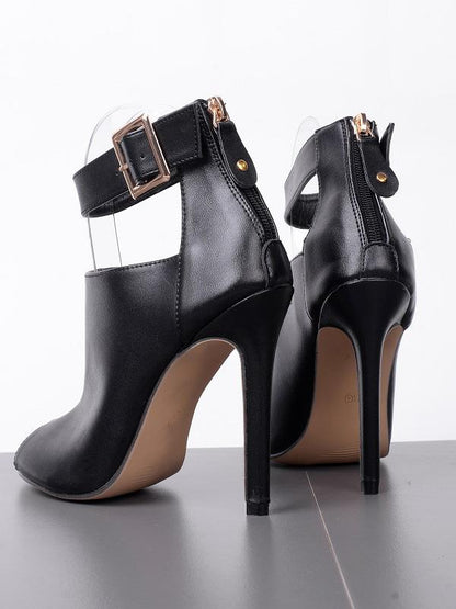 Fashion Solid Color Peep-toe High Heels