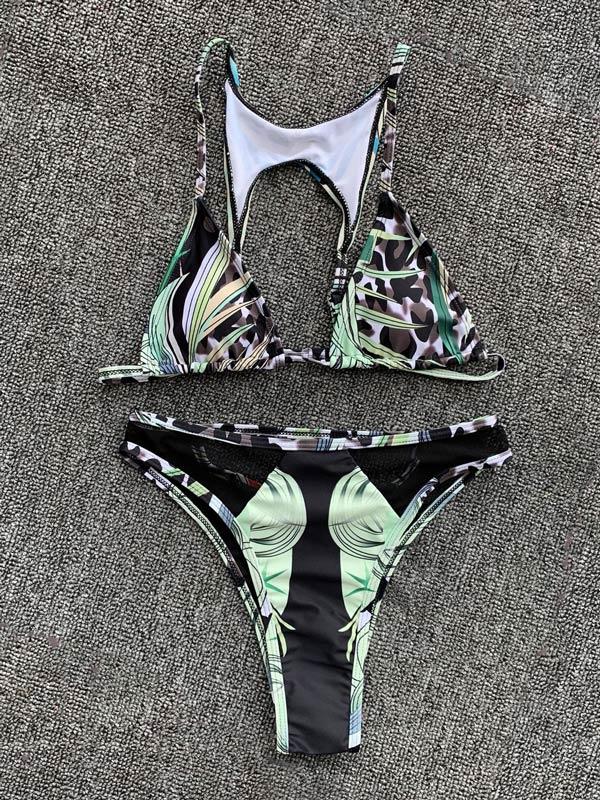 Split-Joint Triangle Split Bikini Swimsuit