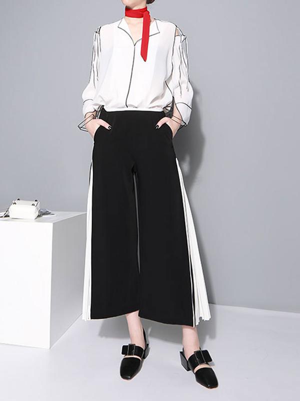 Chiffon Split-joint Wide-leg Pants
