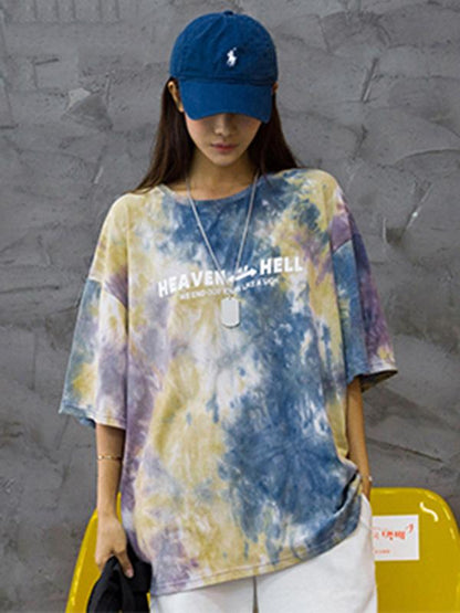 Casual Tie-Dyed Printed T-shirt
