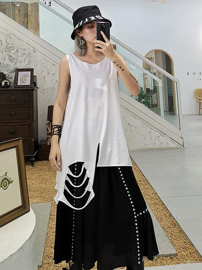 Loose Shredded Braces Dress