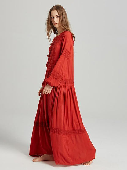 National Bohemia Long Sleeves Maxi Dress