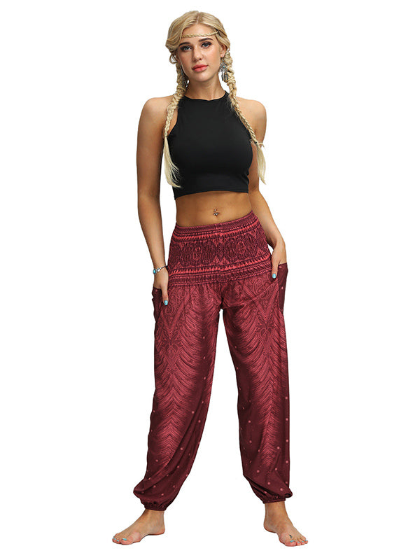 Bohemia Loose Printed Elastics Knickerbockers& Yoga Pants