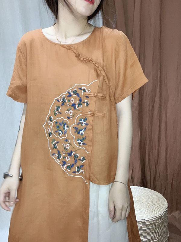 Original Embroidered Buckle Irregularity Tops