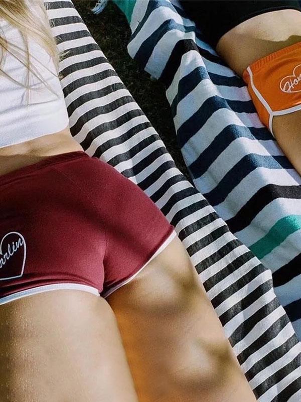 Contrast Color Printed Wrap Sports Shorts