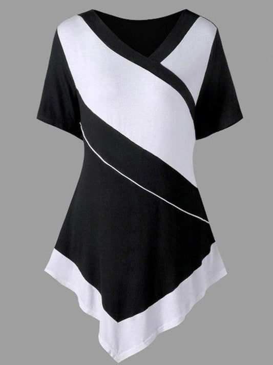 Vintage Contrast Color Cropped Mini Dresses