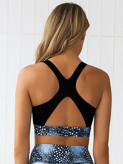 White Dots Printed Tank And Legging Yoga Suits