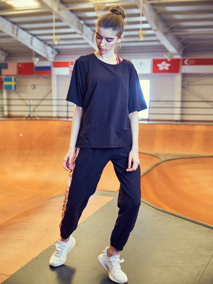 Round Collar Split Sports Tees
