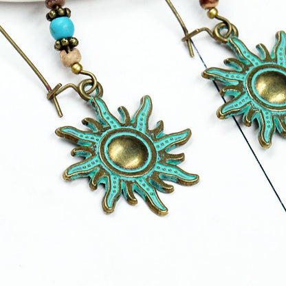 Personality long creative retro alloy Bohemia earrings