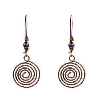 Fashion retro creative disc hollow alloy big earrings