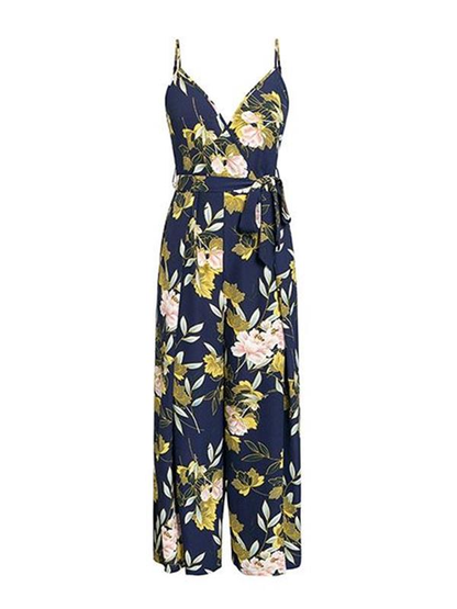 Pretty Floral Off Shoulder Long Jumpsuits