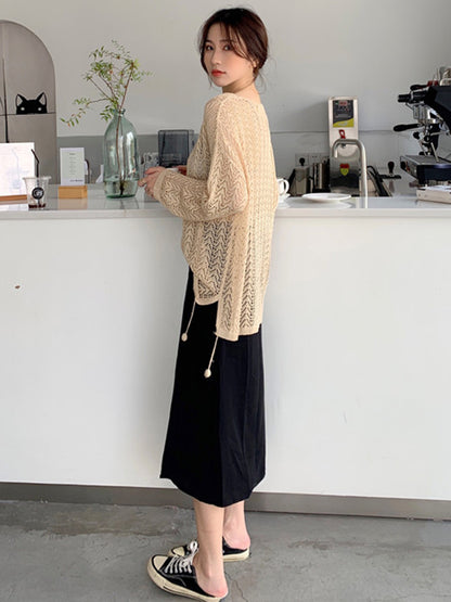 Original Solid Irregularity Split-Side A-Line Skirt