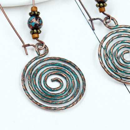 Fashion retro creative disc hollow alloy big earrings