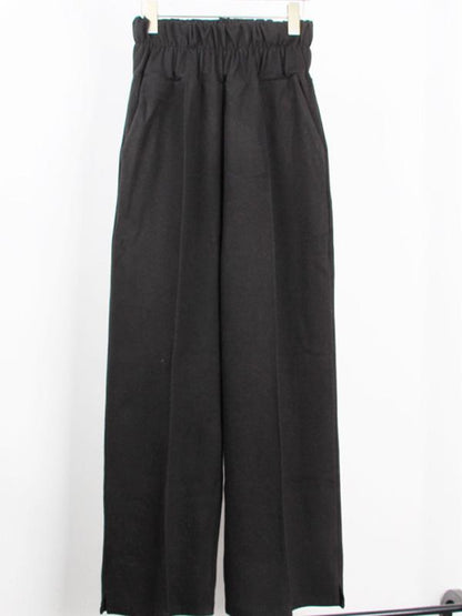 SIMPLE 2 COLORS WIDE LEG BOTTOM CASUAL PANTS