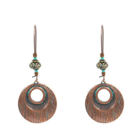 Creative new retro earrings round alloy earrings