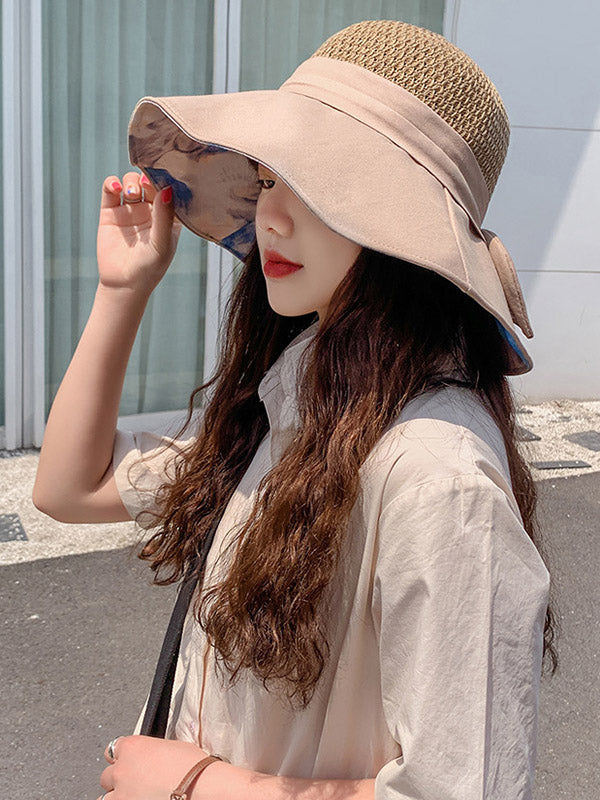 Casual Split-Joint Knitting Bow-Embellished Fisherman Hat