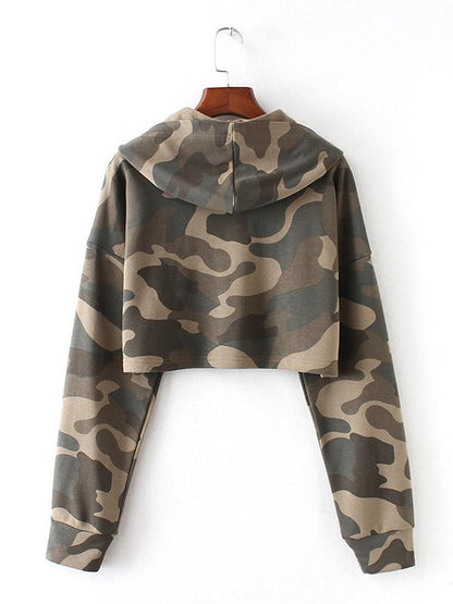 Camo Cropped Hoodies