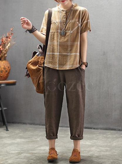 National Style Plaid Shirt
