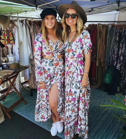 Bohemia Floral Split-side Maxi Dress