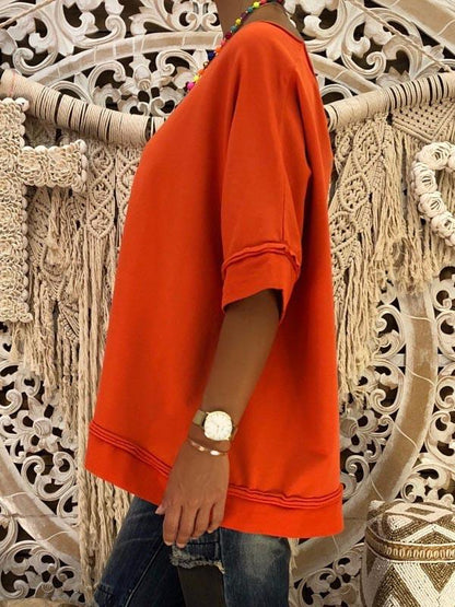 Off-The-Shoulder Seven-Quarter Sleeve T-Shirt