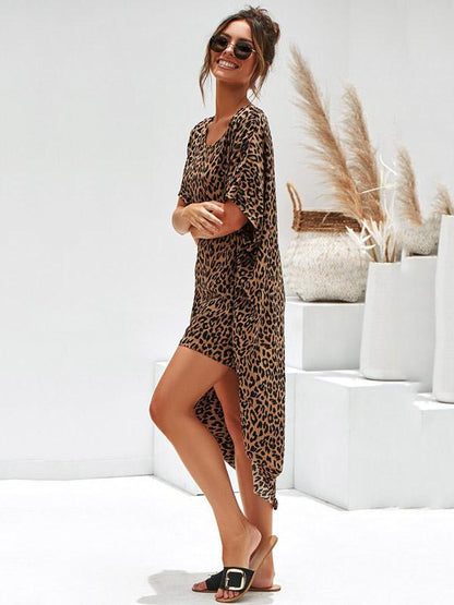 Leopard Loose Midi Dress
