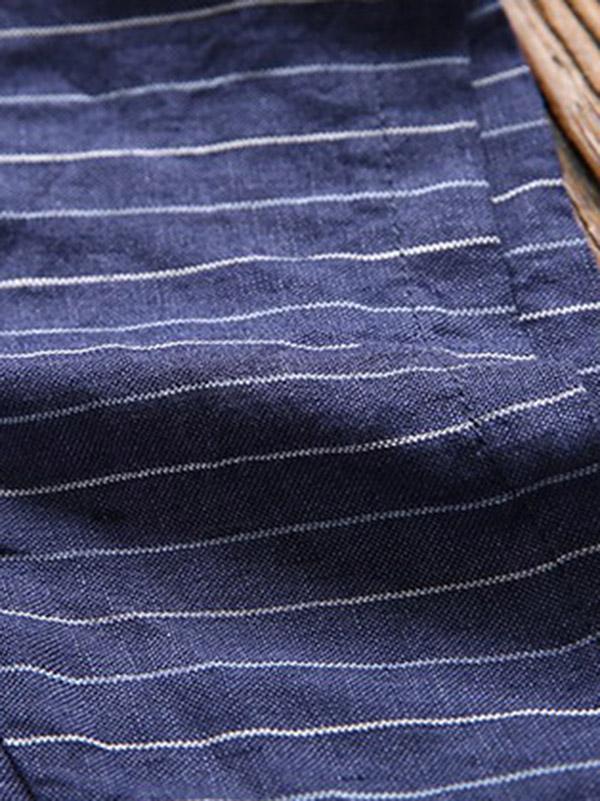 Loose Striped T-shirt + Solid Casual Pants Suits
