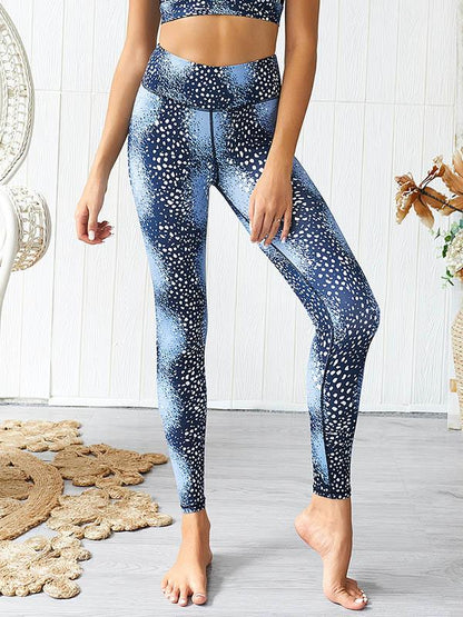 White Dots Printed Tank And Legging Yoga Suits
