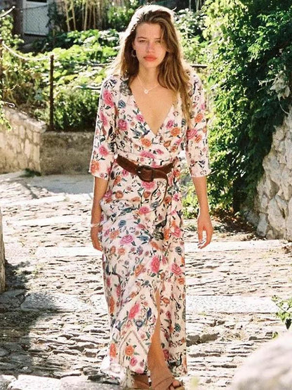Bohemia Floral Split-side Maxi Dress
