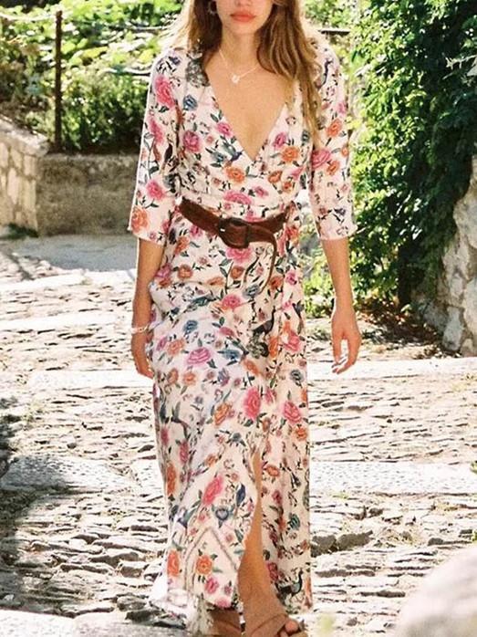 Bohemia Floral Split-side Maxi Dress