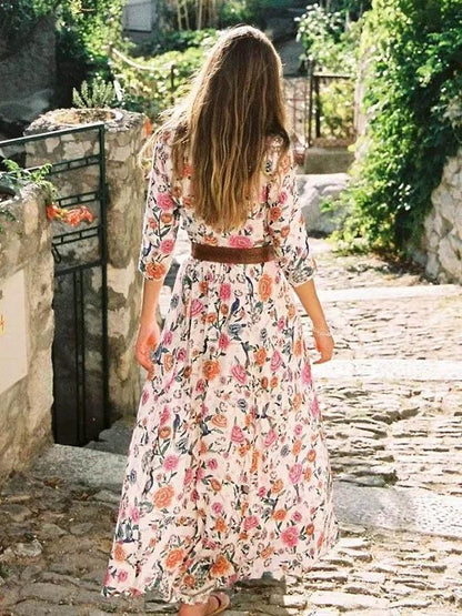 Bohemia Floral Split-side Maxi Dress