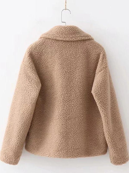 Lapel Solid Button Outwear