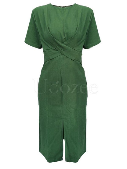 Simple Casual Bandage Designed Dress