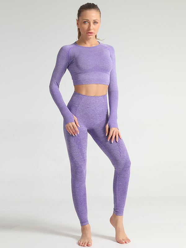 Solid Gym Sport Hoodie And Leggings Suit