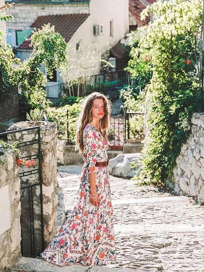 Bohemia Floral Split-side Maxi Dress