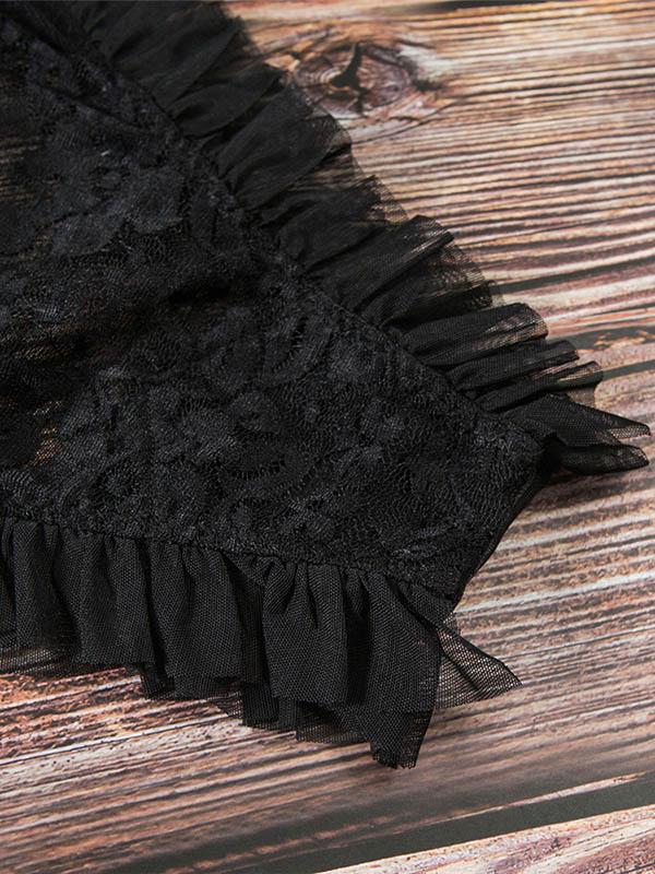 Sexy Hollow Ruffled Bodysuit Lingerie