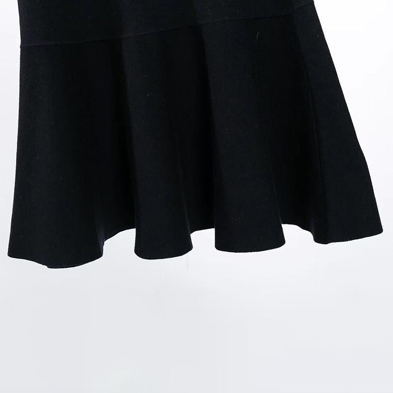 Elastic Waist Ruffles Winter Calf Length Skirt