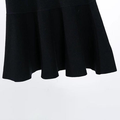 Elastic Waist Ruffles Winter Calf Length Skirt