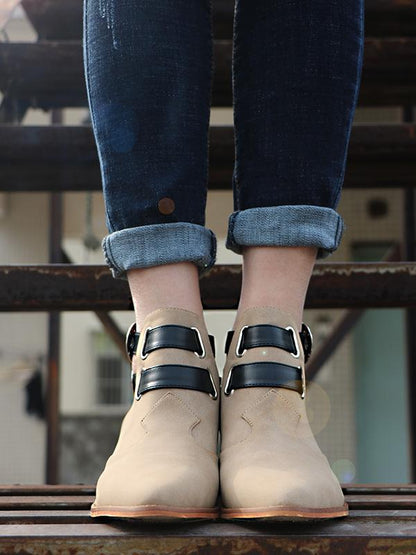 Fashion Double Buckle Pointed Shoes