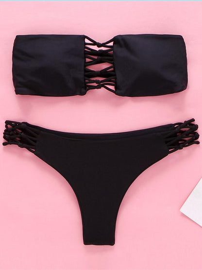 Tropical Bandage Top With Panty Bikini Set