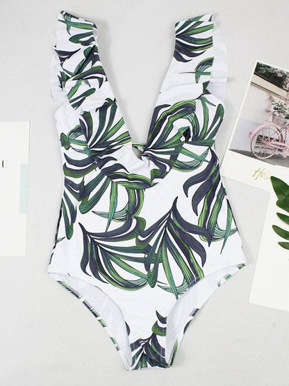 Falbala Printed One-piece Swimwear