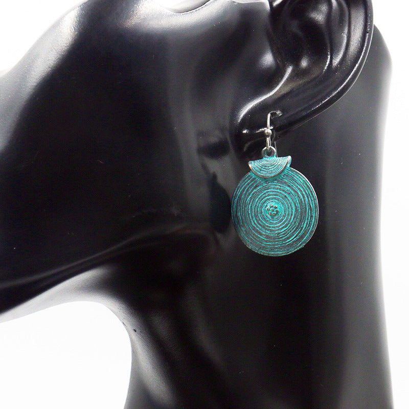 Alloy ear round retro earrings