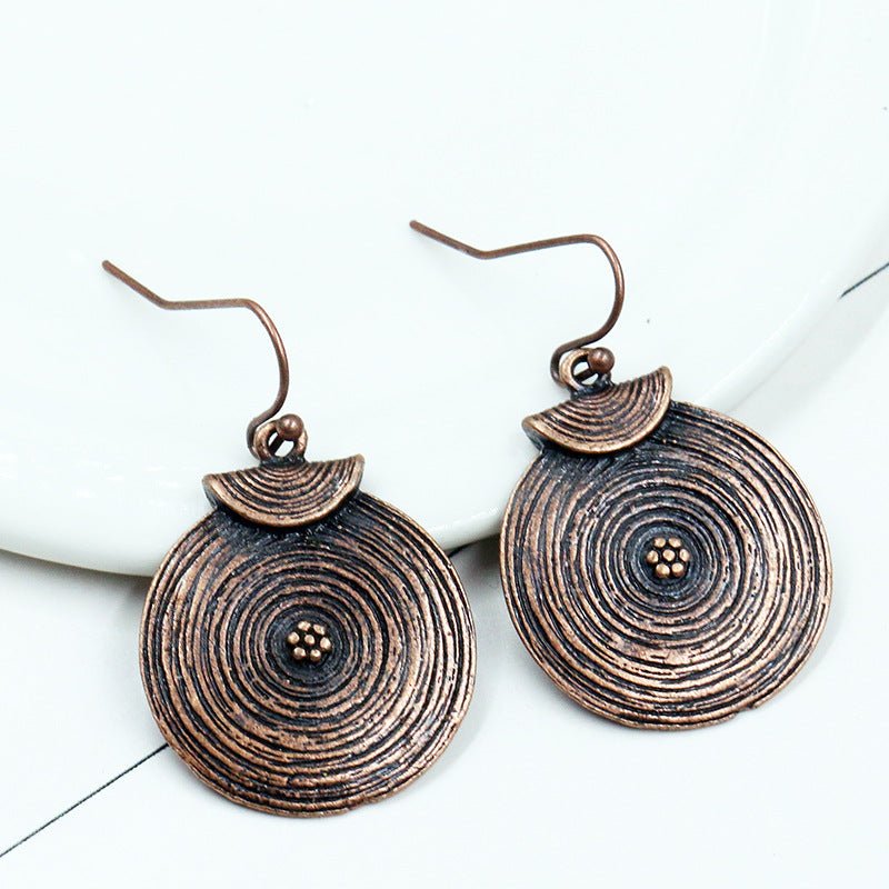Alloy ear round retro earrings