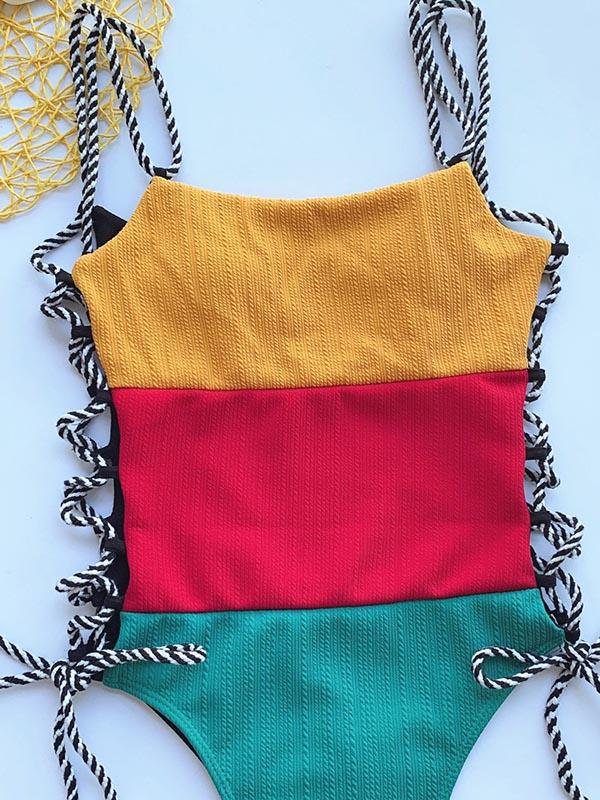 Split-Joint Bandage Swimsuit