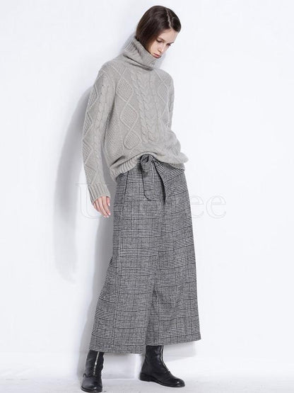 Loose High-neck Cashmere Solid Couple Sweater