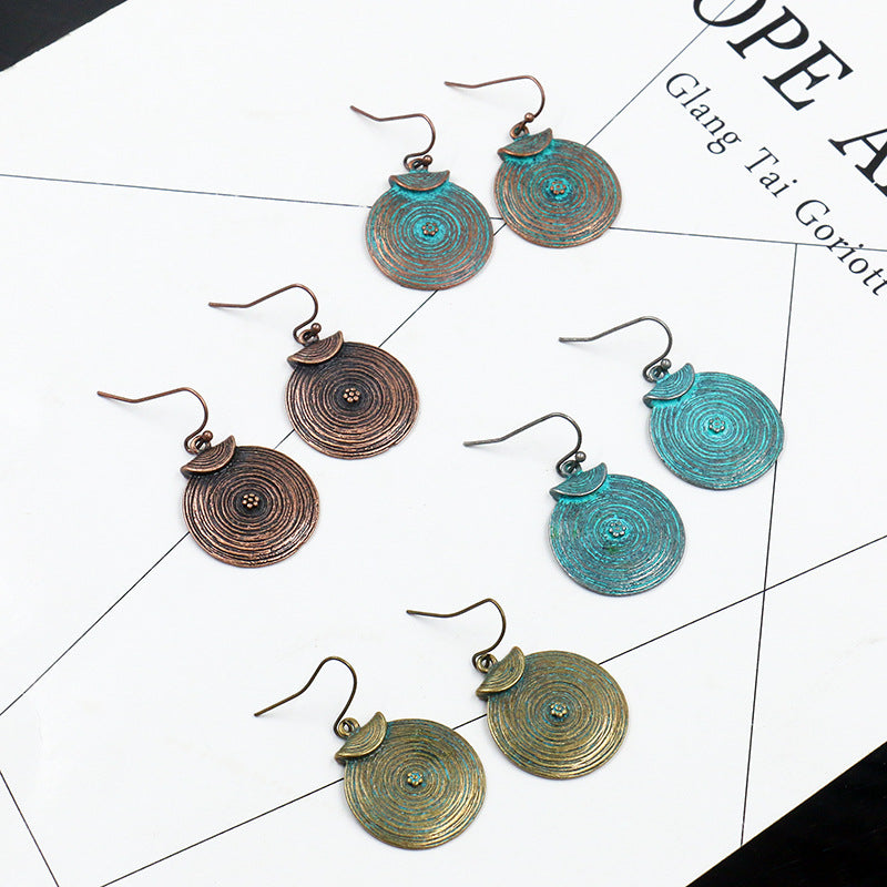 Alloy ear round retro earrings