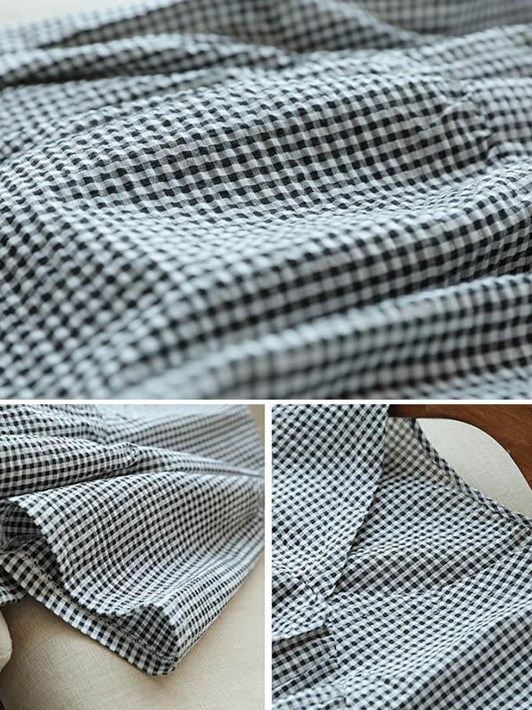Original Black&White Plaid V-Neck Dress