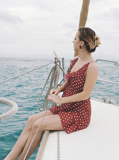 Falbala V-neck Falbala Mini Dress