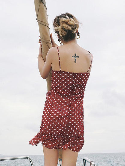 Falbala V-neck Falbala Mini Dress