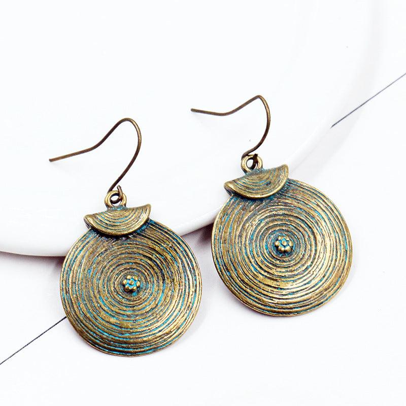 Alloy ear round retro earrings